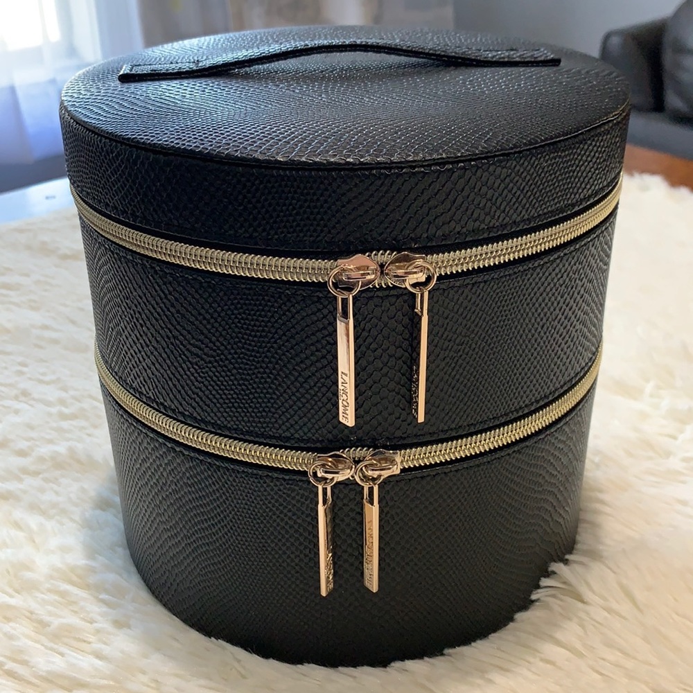 Lancome Hard Round makeup train case organizer
